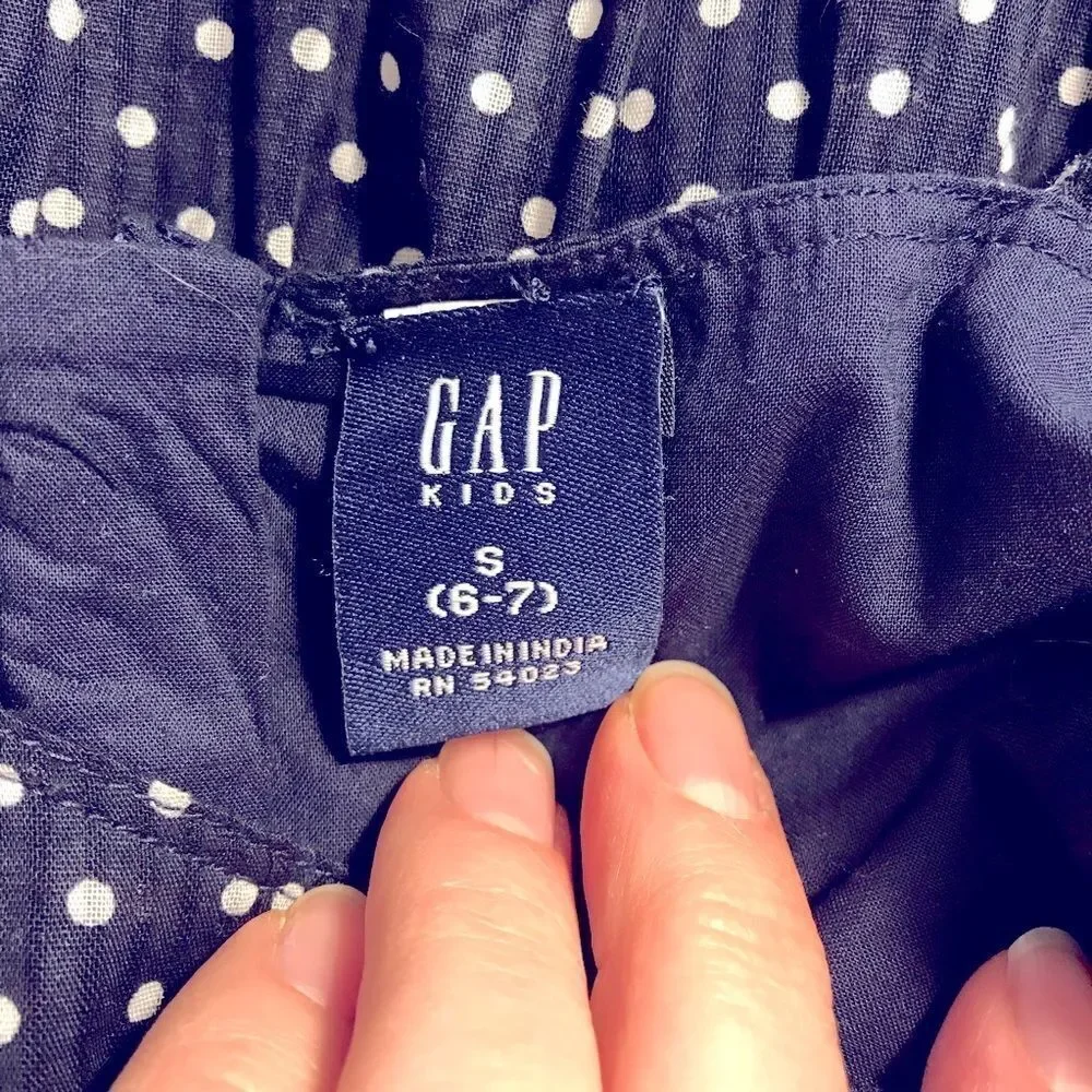 Gap blue sleeveless dress with pretty white dots